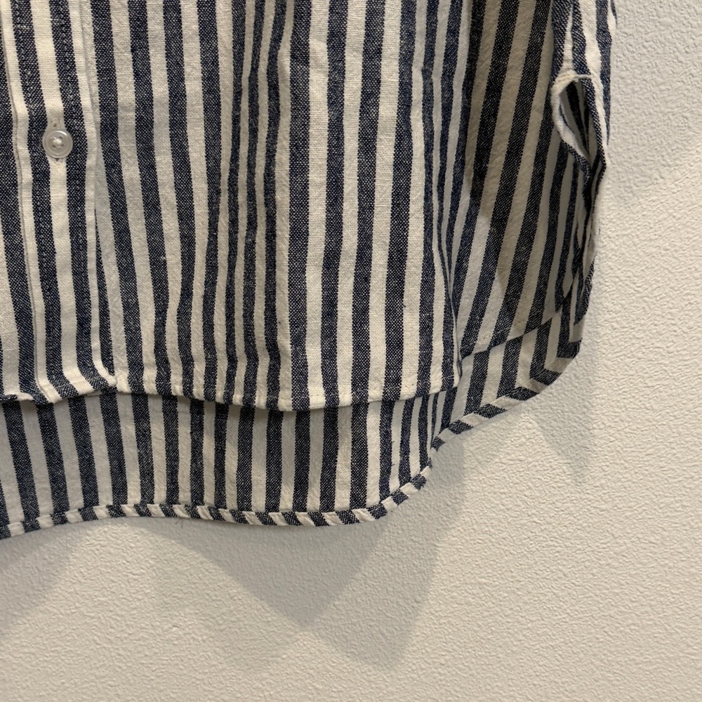 BANANA Republic Factory Gray and White Striped Long Sleeve Dress - Picture 6 of 12